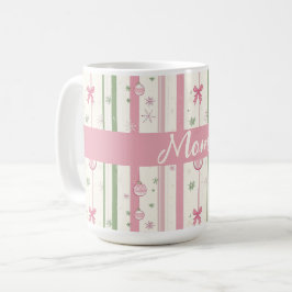 Caneca De Café Personalized Pink Coquette Mom Holiday
