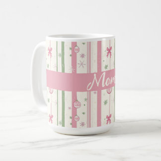 Caneca De Café Personalized Pink Coquette Mom Holiday