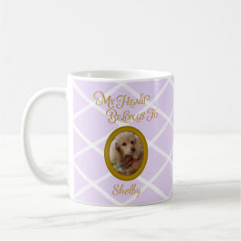Caneca De Café Personalized Poodle Photo | Lavender Poodle Mom
