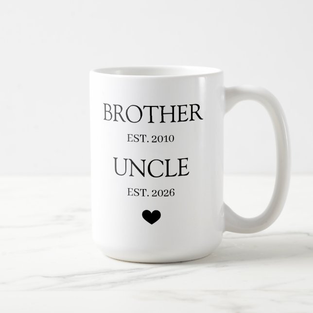 Caneca De Café Personalized Promoted to Uncle  (Direita)