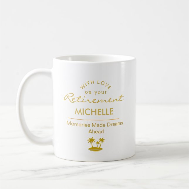 Caneca De Café Personalized Retirement Memories Made Dreams Ahead (Esquerda)