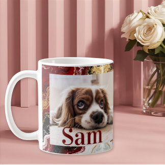 Caneca De Café Personalized simple dog Photo and name keepsake 
