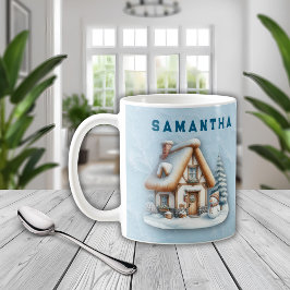 Caneca De Café Personalized Snowman Christmas Mug with Name