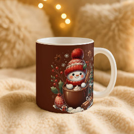Caneca De Café Personalized Snowman Mug - Custom Name Gift