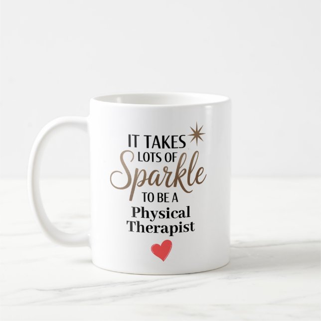 Caneca De Café Personalized Sparkle Physical Therapist (Esquerda)