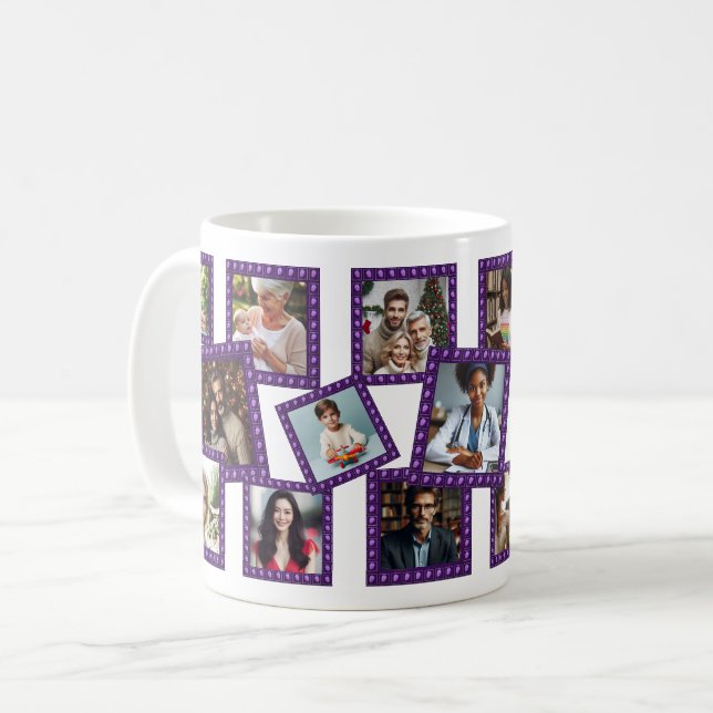 Caneca De Café Personalized Spring Blossom Framed 17 Photos Mug (Frente Esquerda)