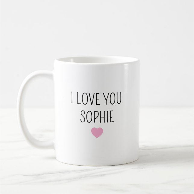 Caneca De Café Personalized Stoneware Mug for Mimi, custom name  (Esquerda)