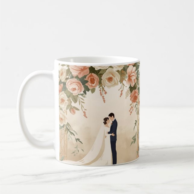 Caneca De Café Personalized Wedding Mug  (Esquerda)