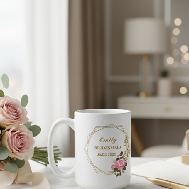 Caneca De Café personalized wedding mug - gift for bridesmaid (Criador carregado)