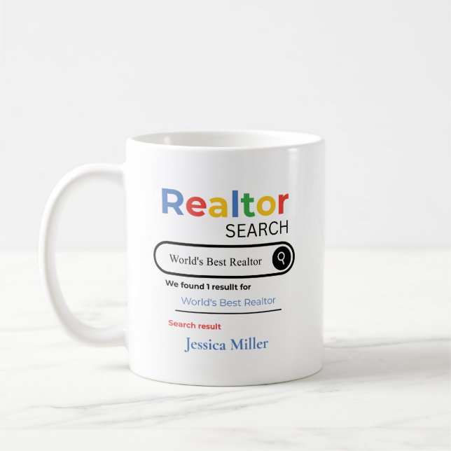 Caneca De Café Personalized World’s Best Realtor Search Result (Esquerda)