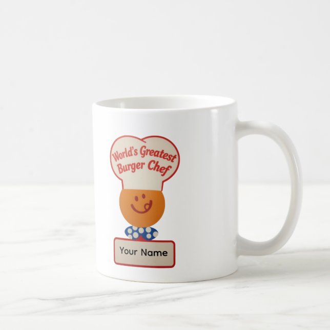 Caneca De Café Personalized World's Greatest Burger Chef  (Direita)