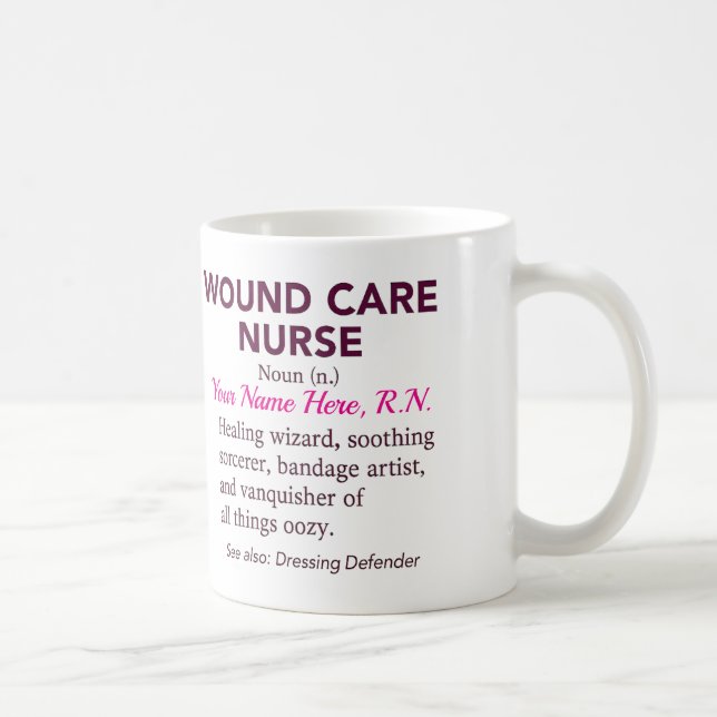 Caneca De Café Personalized Wound Care Nurse Definition Gift (Direita)