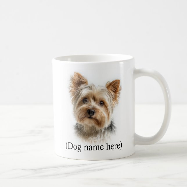 Caneca De Café Personalized Yorkie Dog Dad  (Direita)