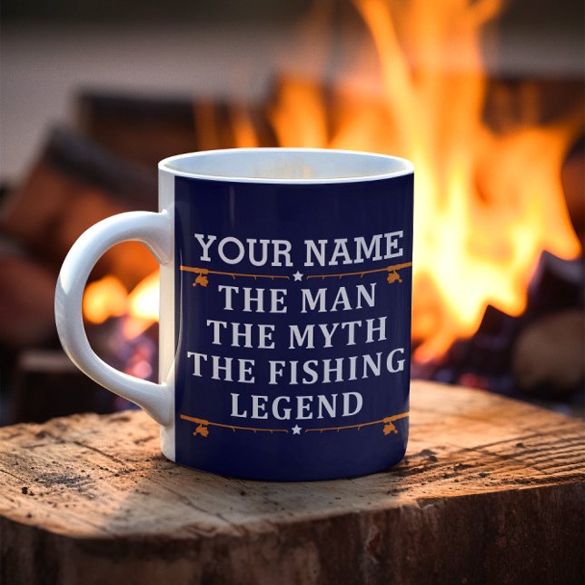 Caneca De Café Personalizou O Homem O Mito Da Lenda De Pesca (Criador carregado)