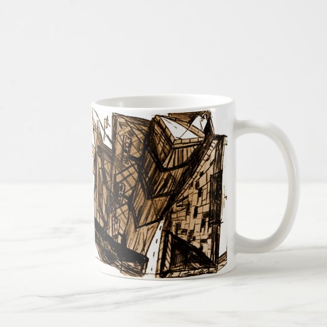 Caneca De Café perspectiva branca para baixo (Direita)