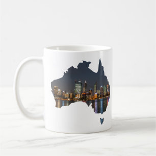 Caneca De Café Perth, Austrália, Skyline por reflexões noturnas