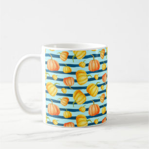 Caneca De Café Perto de Pumpkin Laranja. Pat sem costura