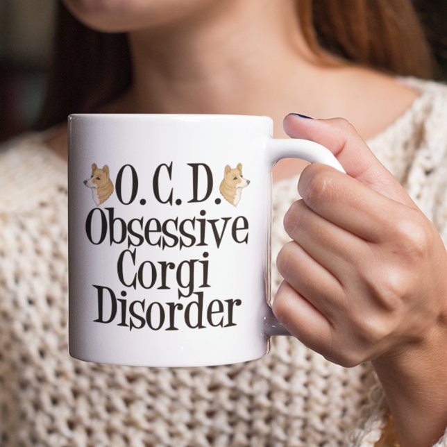 Caneca De Café Perturbação Obsessiva Corgi (Criador carregado)