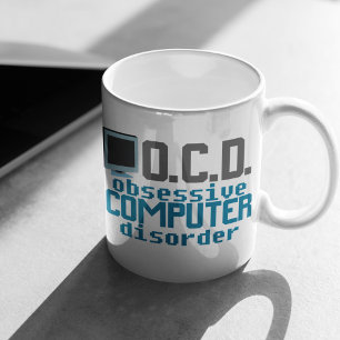 Caneca De Café Perturbação Obsessiva do Computador