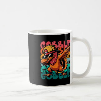 Caneca De Café Peru de Ação de Graças Dab Gobble Engraçado Menino