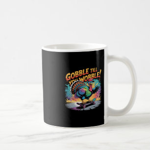 Caneca De Café Peru de Skateboarding Gobble Até Você Cambalear Ob