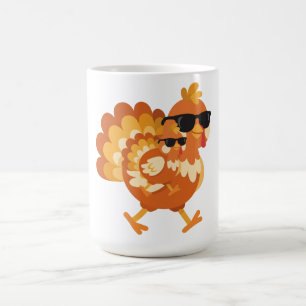 Caneca De Café Peru Divertido Com Óculos De Sol Ação De Graças Ca