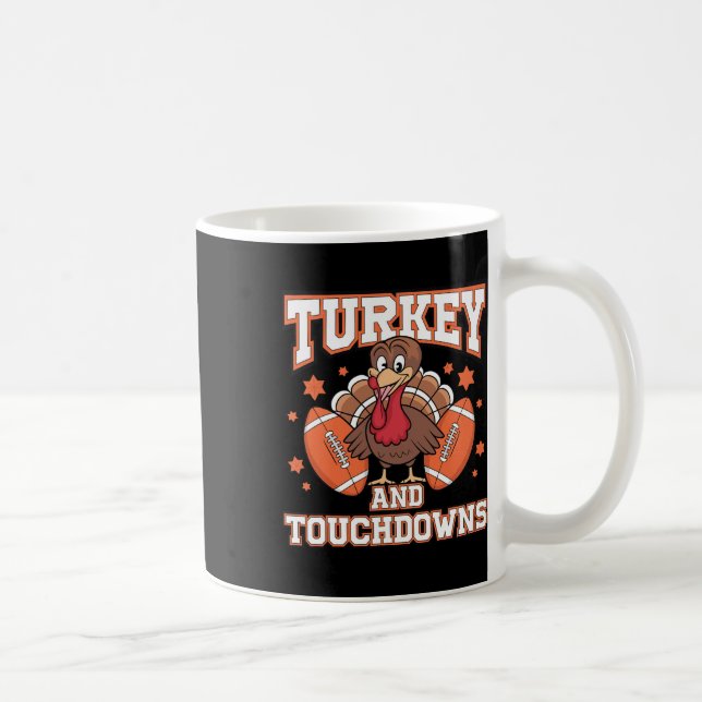Caneca De Café Peru do Dia de Ação de Graças e Touchdowns Footbyl (Direita)