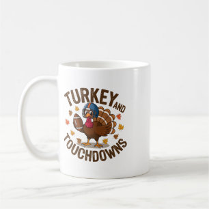 Caneca De Café Peru do Dia de Ação de Graças e Touchdowns Jogador