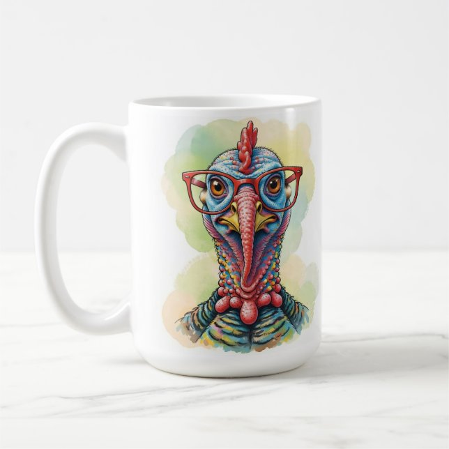 Caneca De Café Peru Engraçado de Óculos Cartoon Divertido (Esquerda)