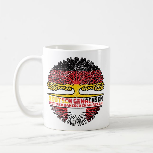 Caneca De Café Peru Peruanisch Deutsch Deutschland Baum Wurzel (Esquerda)
