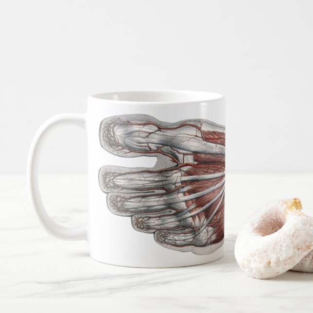 Caneca De Café Pés Podiatárias Da Pegada Da Anatomia Humana Vinta (Com Donut)