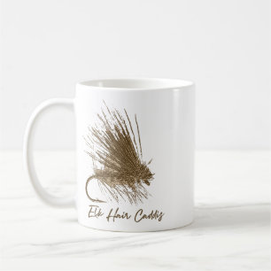 Caneca De Café Pesca com Mosca Desenho Antigo Caddis de Cabelo de