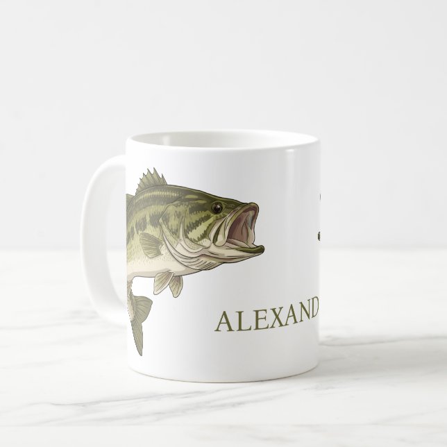 Caneca De Café Pesca de Robalo Personalizada (Frente Esquerda)