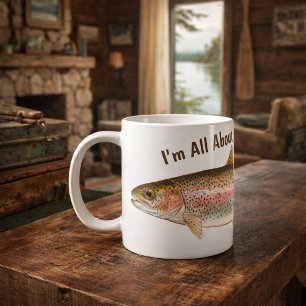Caneca De Café Pesca de Truta Arco-íris