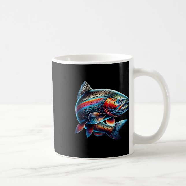 Caneca De Café Pesca de Truta Arco-Íris -  (Direita)