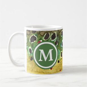Caneca De Café Pesca de trutas marrom monogramadas