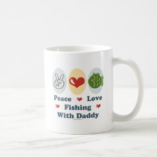 Caneca De Café Pesca do amor da paz com pai