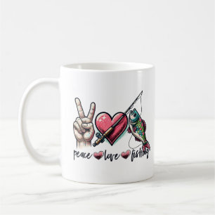 Caneca De Café Pesca do amor pela paz