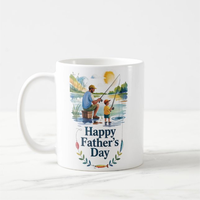 Caneca De Café Pesca do Pai e da Criança - Feliz Posta do Dia do  (Esquerda)