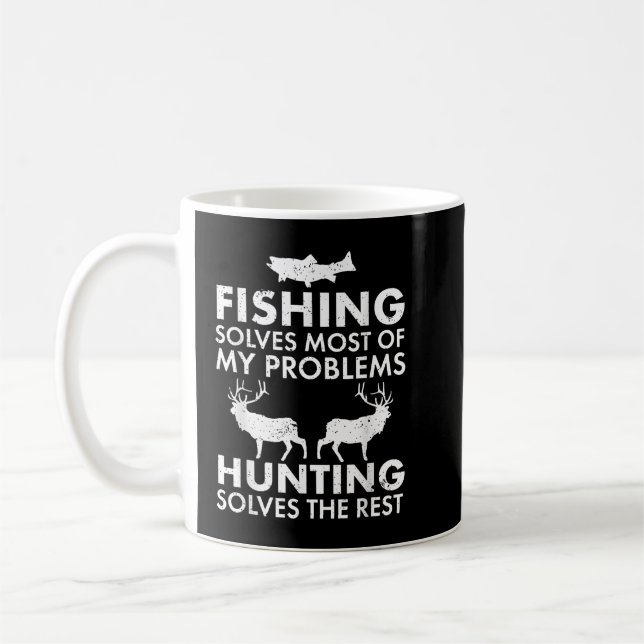 Caneca De Café Pesca Engraçada E Caça No Presente Humor De Natal (Esquerda)