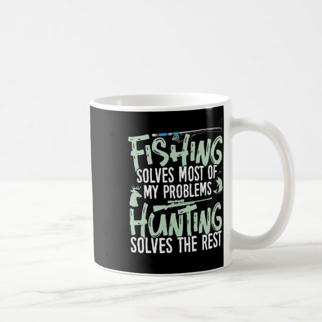 Caneca De Café Pesca Engraçada E Camisas De Caça Arrastando Meu (Direita)