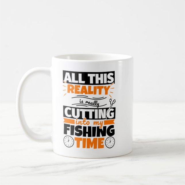 Caneca De Café Pesca Engraçado Dizendo Hobby (Esquerda)