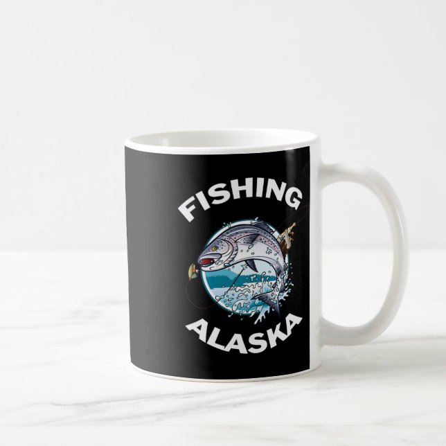 Caneca De Café Pesca selvagem de salmão do Alasca no Peixes do Al (Direita)
