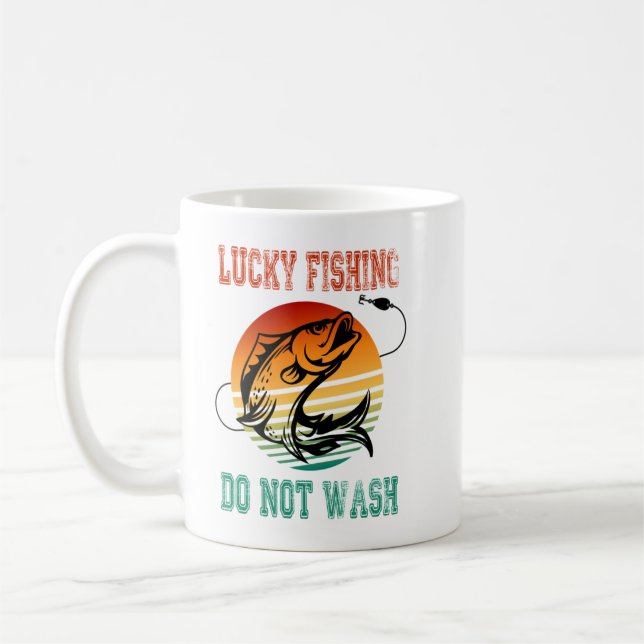 Caneca De Café Pesca Sortuda Não Lavar (Esquerda)