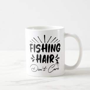 Caneca De Café Pescador Engraçado, Pescando Cabelo Não Liga 