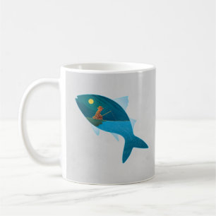 Caneca De Café Pescador imaginativo criativo único e simples