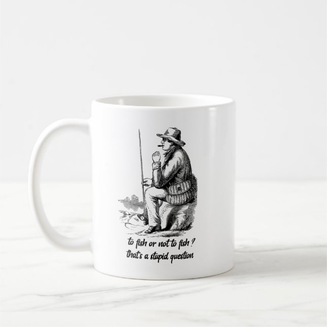 Caneca De Café pescar ou não pescar (Esquerda)