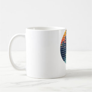 Caneca De Café Pescaria de Caiaque Remo Pôr do Sol Retro