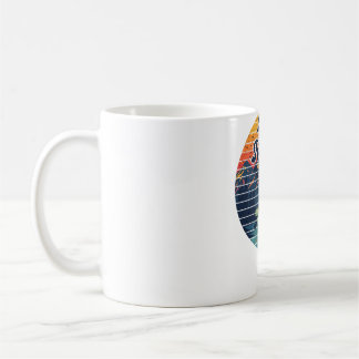 Caneca De Café Pescaria de Caiaque Remo Pôr do Sol Retro