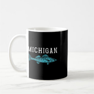Caneca De Café Pescaria de Walleye em Michigan Pescador Pescador